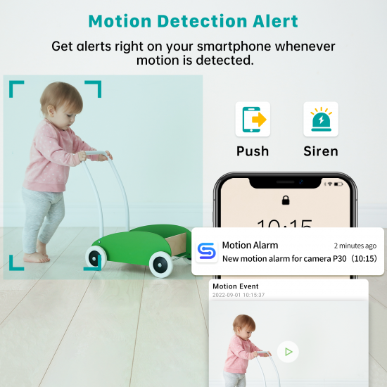 Indoor Security Camera 2K, FamViva 360° Pan Tilt Baby Monitor Pet Camera, 2.4GHz Wi-Fi Camera with Night Vision, Motion Detection, 2-Way Audio Siren, Cloud/SD Card, Compatible with Alexa- 4pack