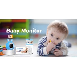 Septekon Video Baby Monitor with Camera and Audio -  Remote Pan Tilt Zoom, Two-Way Talk, Night Vision, Thermal Room Monitor, Lullabies & White Noise