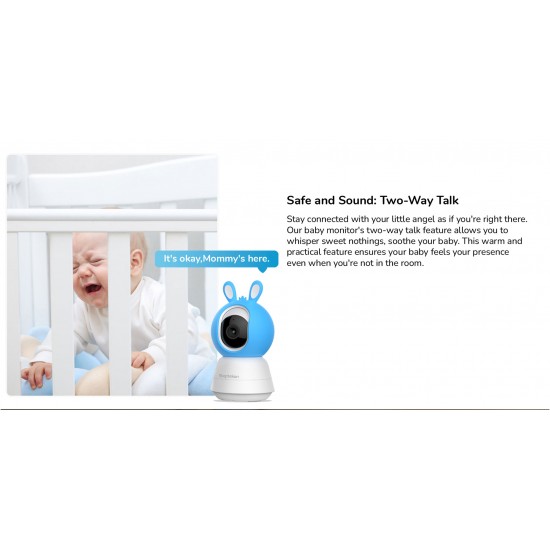 Septekon Video Baby Monitor with Camera and Audio -  Remote Pan Tilt Zoom, Two-Way Talk, Night Vision, Thermal Room Monitor, Lullabies & White Noise
